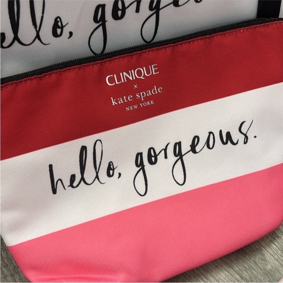 Kate Spade x Clinique Hello Gorgeous Tote Bag with FREE Matching Cosmetic Bag - Picture 3 of 3